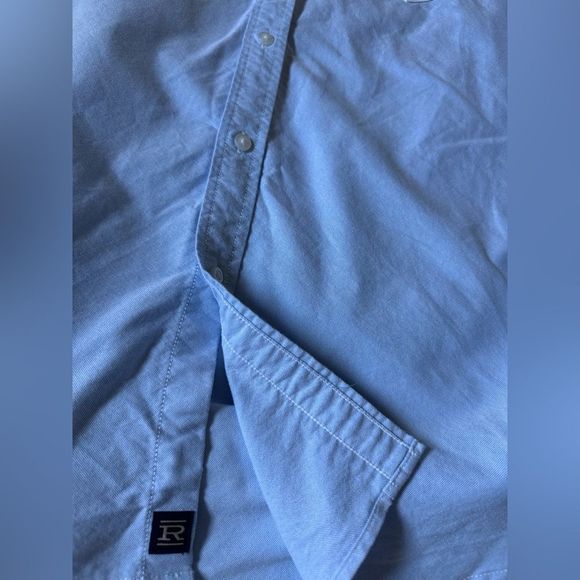 RYE regular white and blue button down shirt size L Tall - Picture 9 of 10